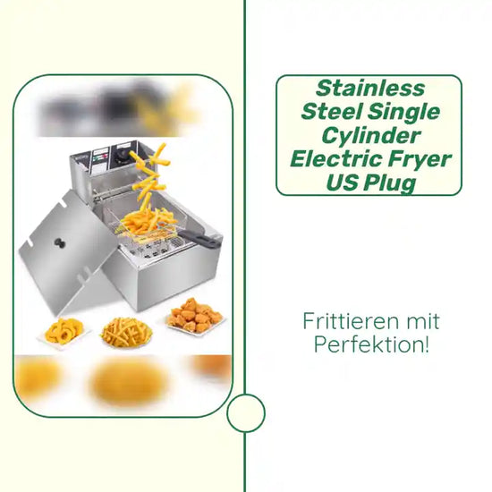 Stainless Steel Single Cylinder Electric Fryer US Plug by@Outfy