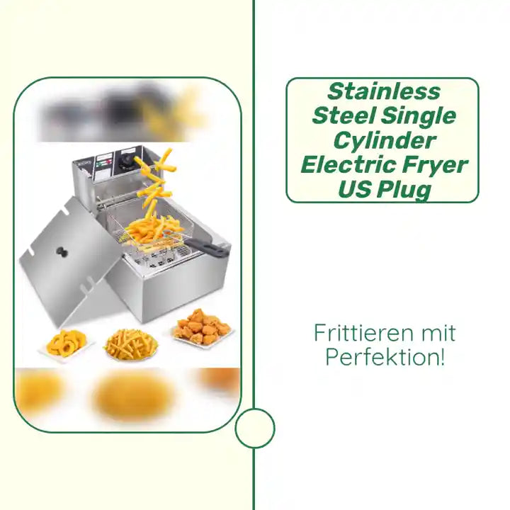 Stainless Steel Single Cylinder Electric Fryer US Plug by@Outfy